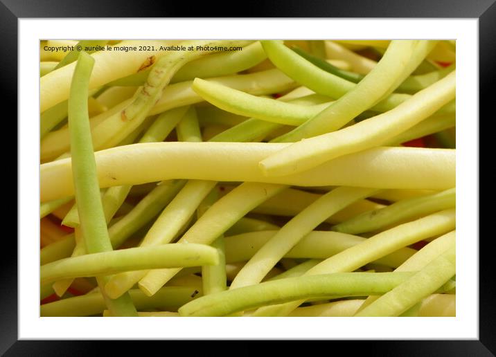 Yellow french beans Framed Mounted Print by aurélie le moigne