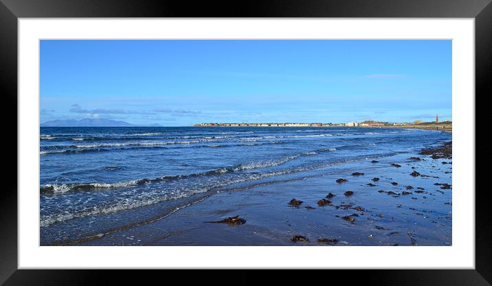 View of Troon south beach and Arran Framed Mounted Print by Allan Durward Photography