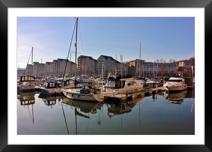 Portishead Marina Framed Mounted Print by Susan Snow