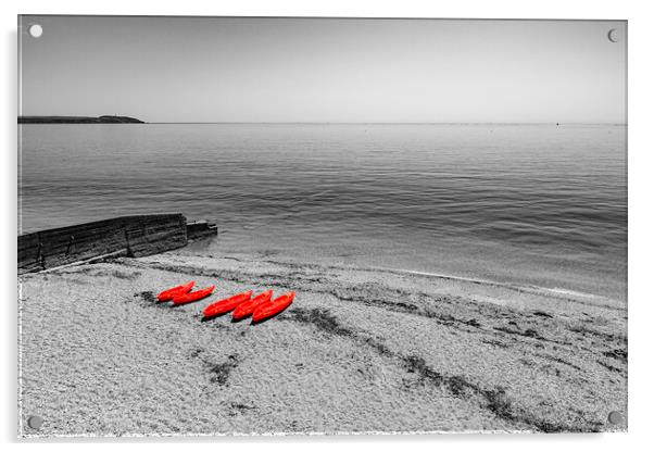 Charlestown Beach - Cornwall Acrylic by Malcolm McHugh