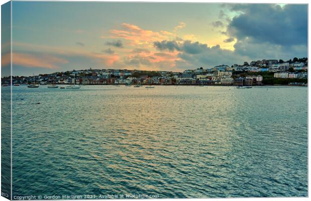 Beautiful Winter Sunset over Falmouth Cornwall Canvas Print by Gordon Maclaren