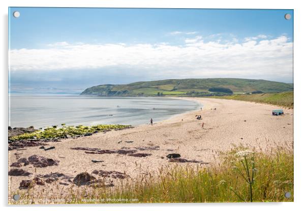 Carskey Bay and beach at Keil Point on the Mull of Kintyre in Argyll and Bute, Scotland Acrylic by Dave Collins