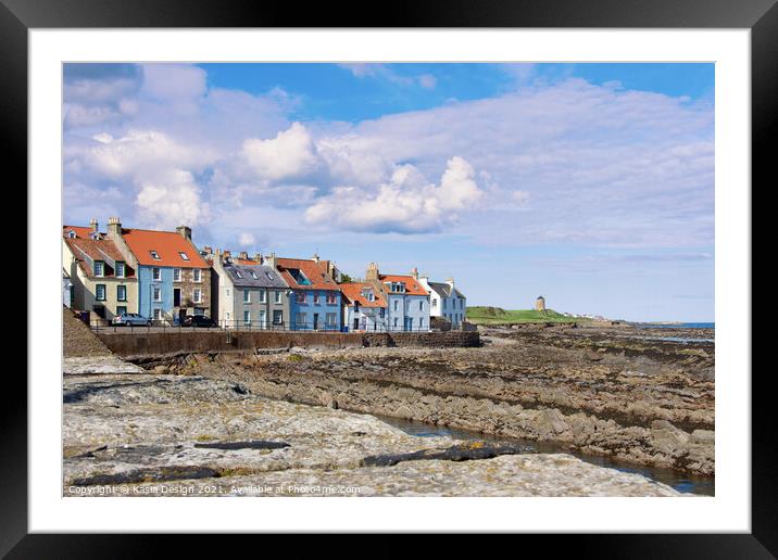 Houses on the Coast, St Monans, Fife, Scotland Framed Mounted Print by Kasia Design
