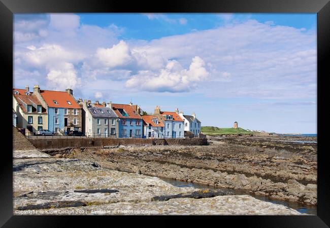 Houses on the Coast, St Monans, Fife, Scotland Framed Print by Kasia Design