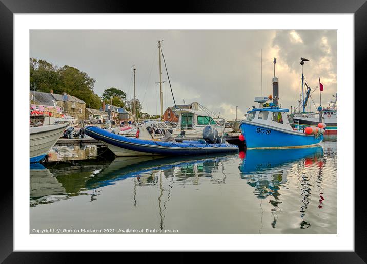 Boats in Padstow Harbour, Cornwall Framed Mounted Print by Gordon Maclaren