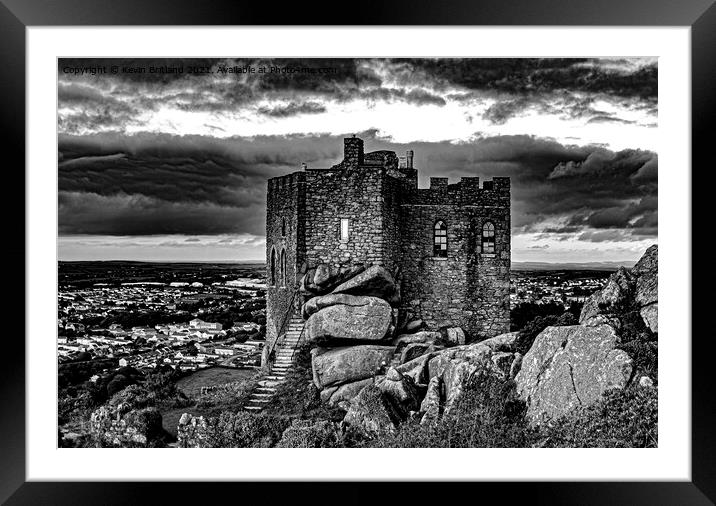 Carn Brea castle cornwall Framed Mounted Print by Kevin Britland