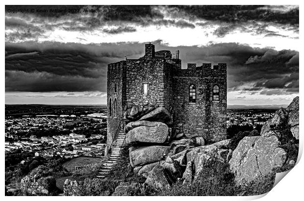 Carn Brea castle cornwall Print by Kevin Britland
