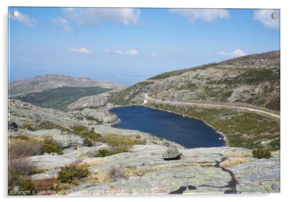 Landscape in lake Lagoa Covao do Curral in Serra da Estrela, Portugal Acrylic by Luis Pina