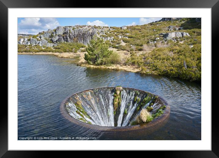 Landscape in lake Covao dos Conchos lagoon in Serra da Estrela, Portugal Framed Mounted Print by Luis Pina
