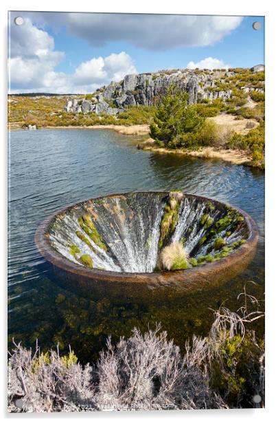 Landscape in lake Covao dos Conchos lagoon in Serra da Estrela, Portugal Acrylic by Luis Pina