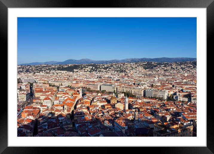Aerial View Over City of Nice in France Framed Mounted Print by Artur Bogacki