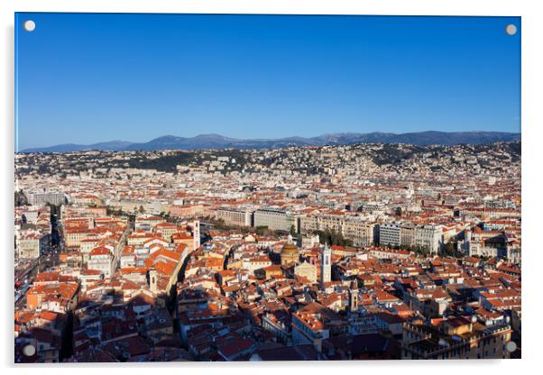 Aerial View Over City of Nice in France Acrylic by Artur Bogacki