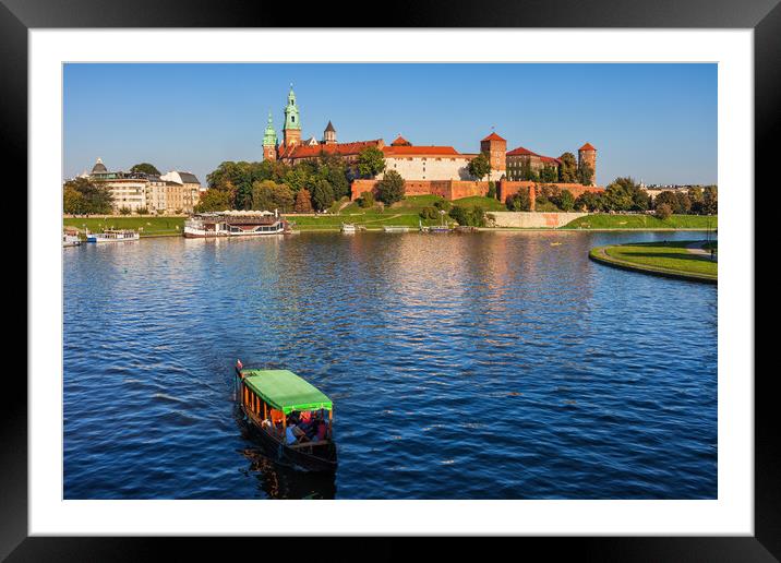 Wawel Castle From Vistula River In Krakow Framed Mounted Print by Artur Bogacki