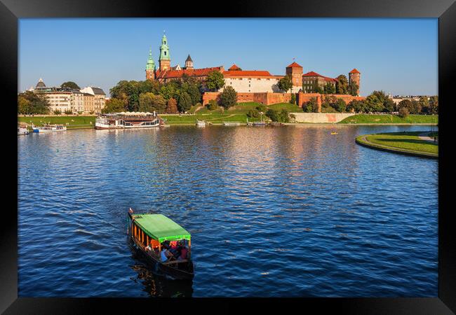 Wawel Castle From Vistula River In Krakow Framed Print by Artur Bogacki