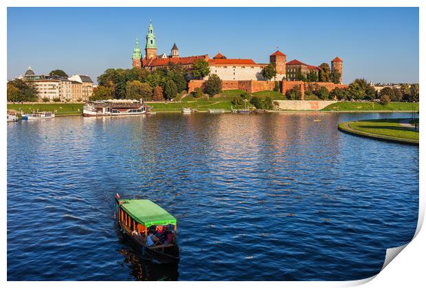 Wawel Castle From Vistula River In Krakow Print by Artur Bogacki