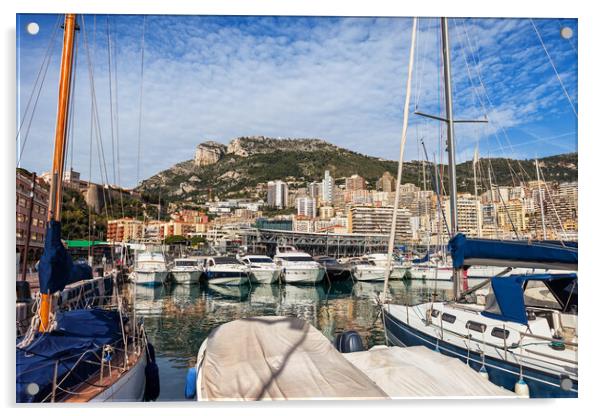 Port in Principality of Monaco Acrylic by Artur Bogacki