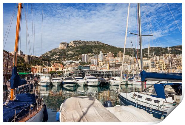 Port in Principality of Monaco Print by Artur Bogacki