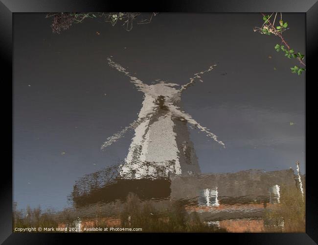 Rye Windmill Reflection Framed Print by Mark Ward
