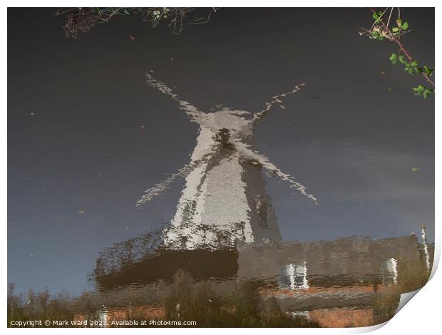 Rye Windmill Reflection Print by Mark Ward