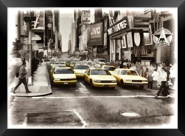 New York Taxis Framed Print by Shaun White