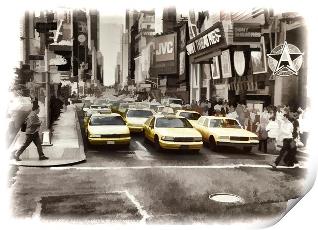 New York Taxis Print by Shaun White