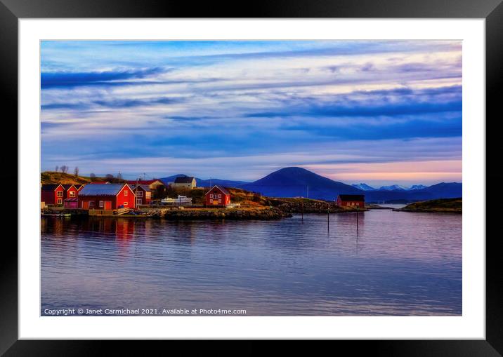 The Fishing Village of Bud, Norway Framed Mounted Print by Janet Carmichael