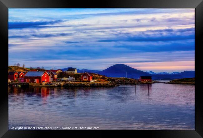 The Fishing Village of Bud, Norway Framed Print by Janet Carmichael