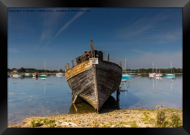 The Old Boat Framed Print by Stuart C Clarke