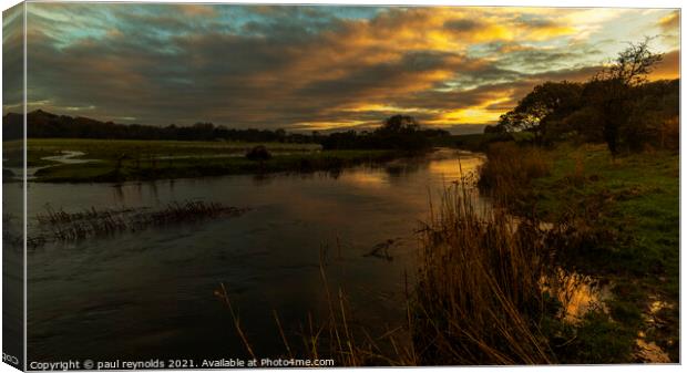 Sunrise at Ogmore river  Canvas Print by paul reynolds