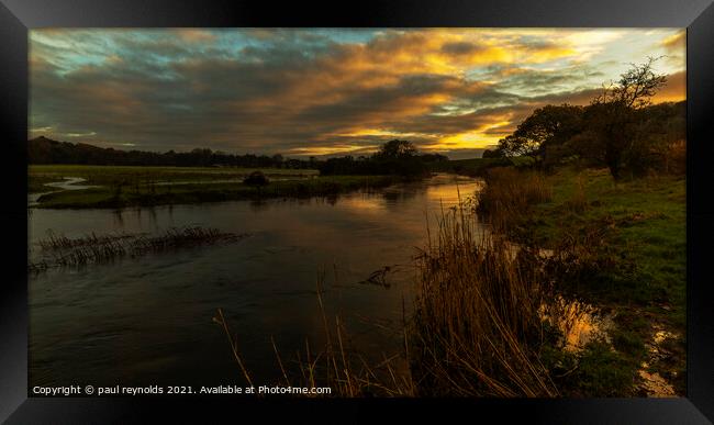 Sunrise at Ogmore river  Framed Print by paul reynolds
