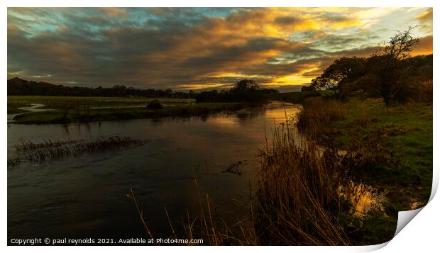 Sunrise at Ogmore river  Print by paul reynolds