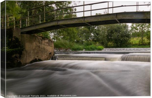 Fiddleford Weir  Canvas Print by Hannah Temple