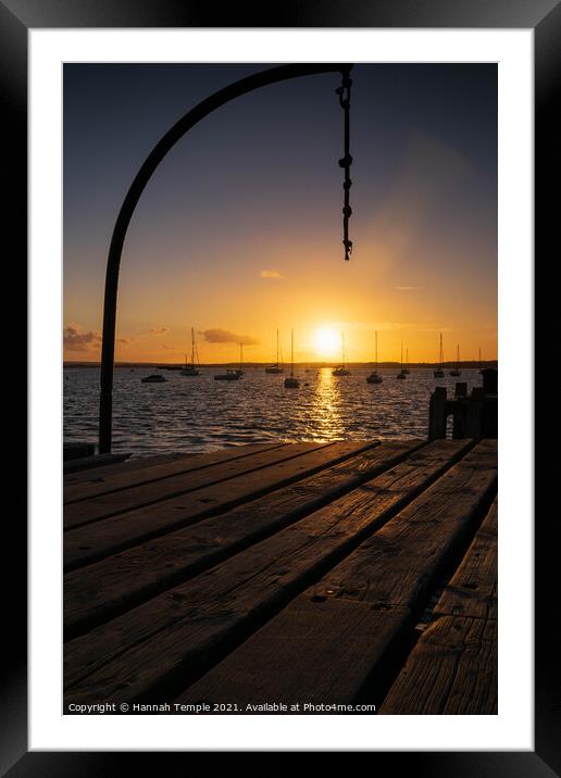 Lake Pier Sunset  Framed Mounted Print by Hannah Temple