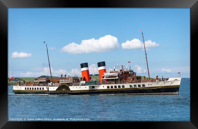 Paddle Steamer Waverley arriving at Largs in Scotland, Largs, Scotland Framed Print by Dave Collins