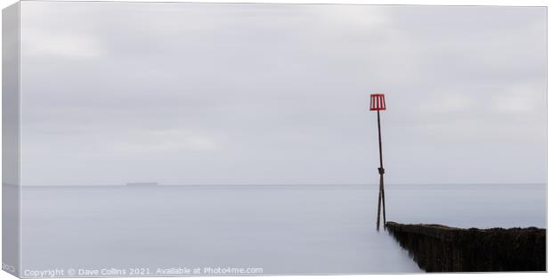 Groyne with end marker post in Shanklin Beach on the Isle of Wight England Canvas Print by Dave Collins