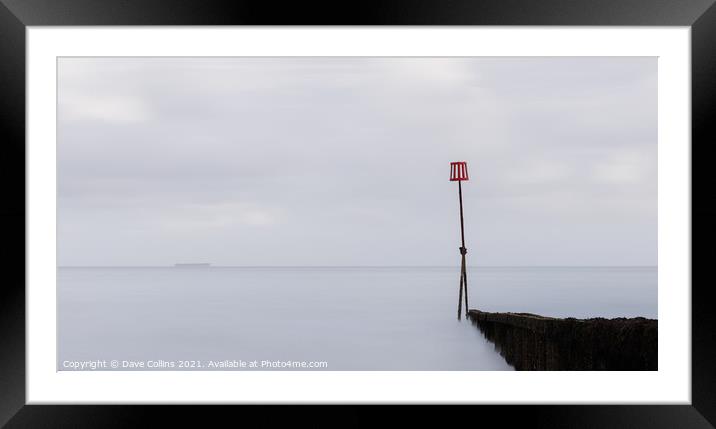 Groyne with end marker post in Shanklin Beach on the Isle of Wight England Framed Mounted Print by Dave Collins