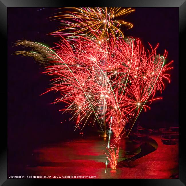 Lyme Regis Fireworks (2) Framed Print by Philip Hodges aFIAP ,