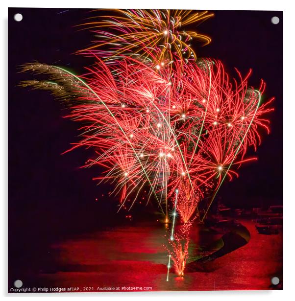 Lyme Regis Fireworks (2) Acrylic by Philip Hodges aFIAP ,