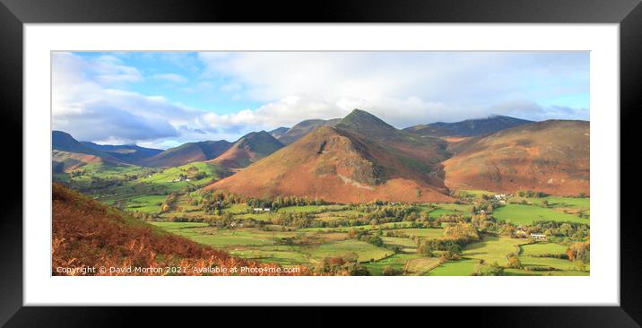 Crag Hill from Cat Bells in the Autumn Framed Mounted Print by David Morton