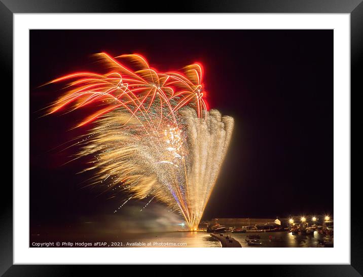 Lyme Regis Fireworks (4) Framed Mounted Print by Philip Hodges aFIAP ,