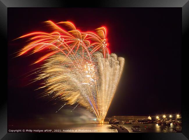 Lyme Regis Fireworks (4) Framed Print by Philip Hodges aFIAP ,