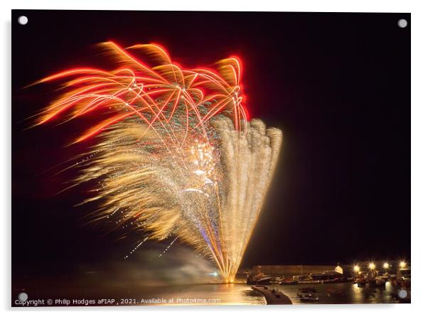 Lyme Regis Fireworks (4) Acrylic by Philip Hodges aFIAP ,