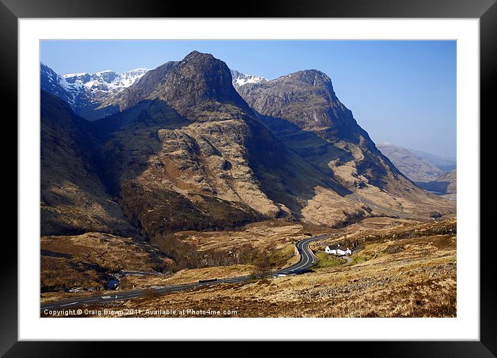 Three Sisters Ridge Glencoe Scotland Framed Mounted Print by Craig Brown