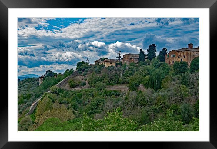 Siena City Wall Framed Mounted Print by Joyce Storey