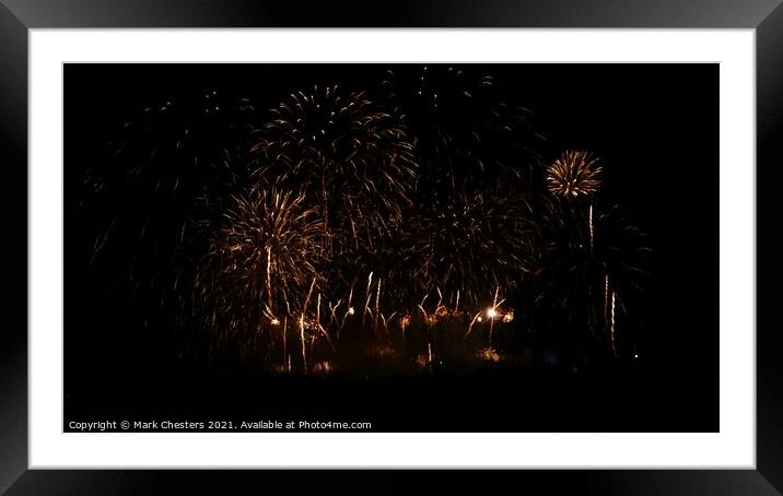 Dazzling Alton Towers Fireworks Display Framed Mounted Print by Mark Chesters
