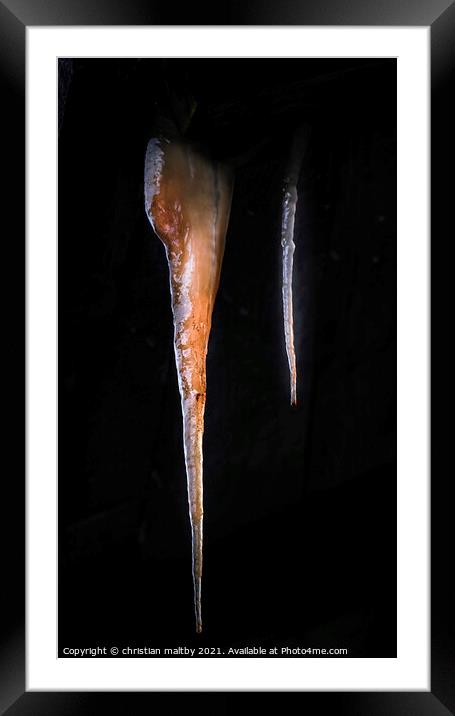 Rusty Icicle  Framed Mounted Print by christian maltby