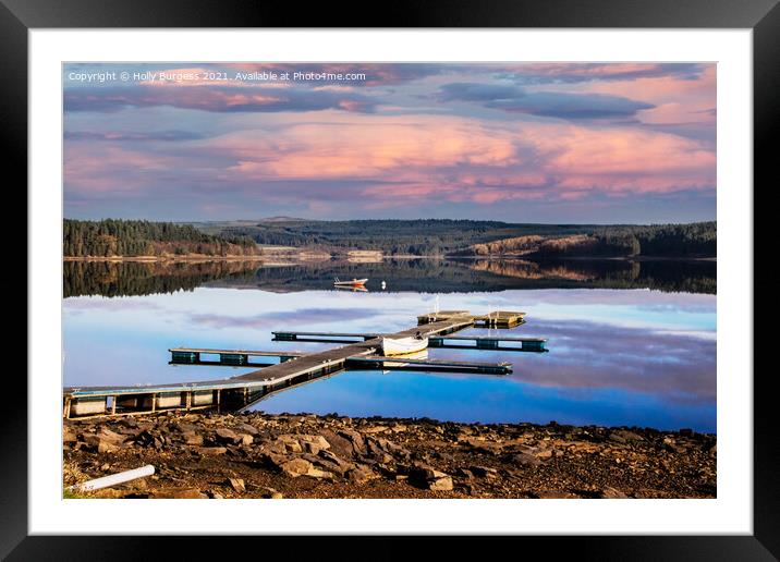 kielder Forest, biggest man made lake in England  Framed Mounted Print by Holly Burgess