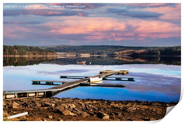 kielder Forest, biggest man made lake in England  Print by Holly Burgess