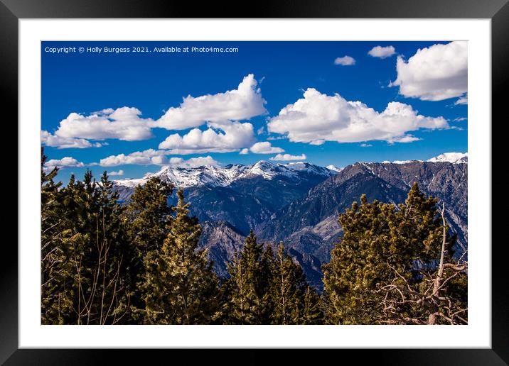 Andorra in the snow cape Mountains between France and Spain  Framed Mounted Print by Holly Burgess