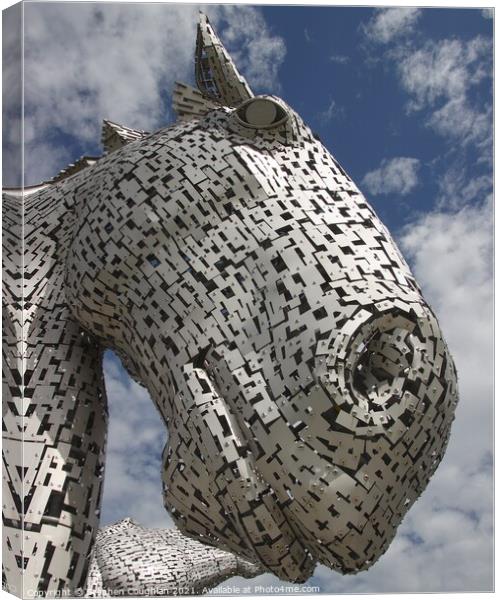 The Kelpies Lookup Canvas Print by Stephen Coughlan
